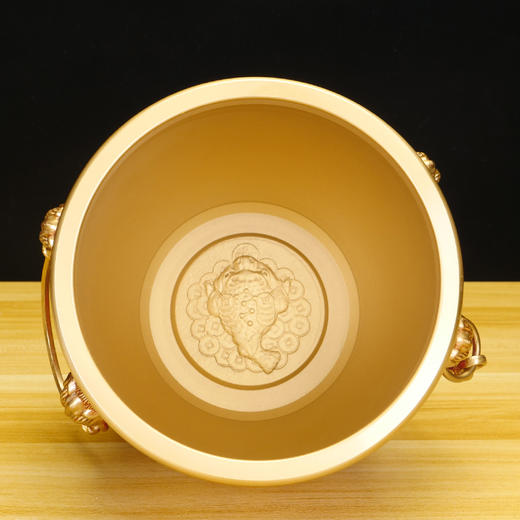 纯铜聚宝盆摆件聚财招财公司店铺开业礼物办公室前台玄关酒柜装饰故宫缸聚宝盆 纯铜大漆工艺 中号/小号 商品图3