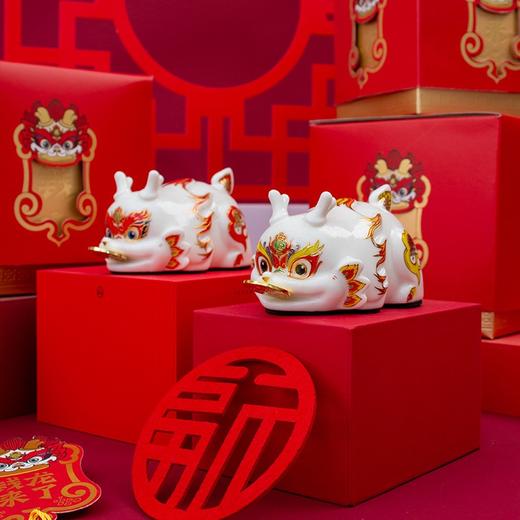 2024龙年存钱罐北欧家用生肖虎陶瓷储蓄罐创意可爱储钱罐陶瓷摆件 钱龙来了 存钱罐 商品图2