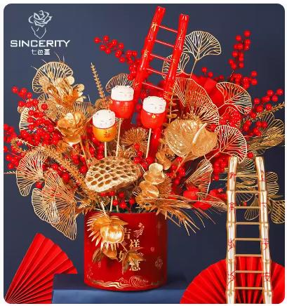 年宵系列-- 步步高升梯子摆件-招财猫 商品图2