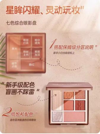 AKF七色综合眼影盘02落日摩卡 商品图3