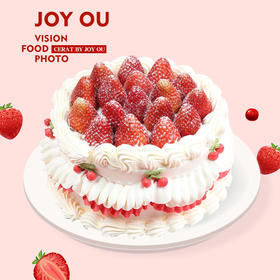 【良辰莓景】新鲜草莓蛋糕 下午茶生日蛋糕满满的草莓，适合4-6人分享，（提前6--8小时下单，18:00后下单最快第二天15:30后可到店取货，具体时间看门店而定。）
