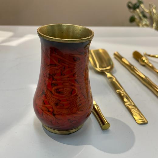 纯铜大漆工艺茶道六君子D50*83中式纯铜整套茶道零配 天然大漆手工茶夹茶道六君子 商品图4