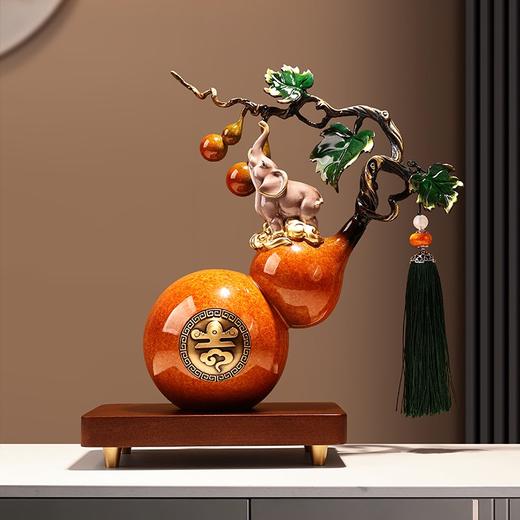 E-QK-BJ1340 太平有象彩铜葫芦摆件 （275*130*295） 商品图2