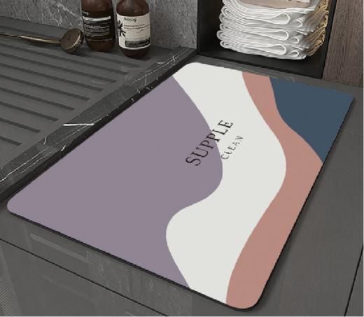 南柯一梦系列硅藻泥地垫浴室吸水脚垫防滑速干卫生间淋浴房门口垫子  40*60cm 商品图1