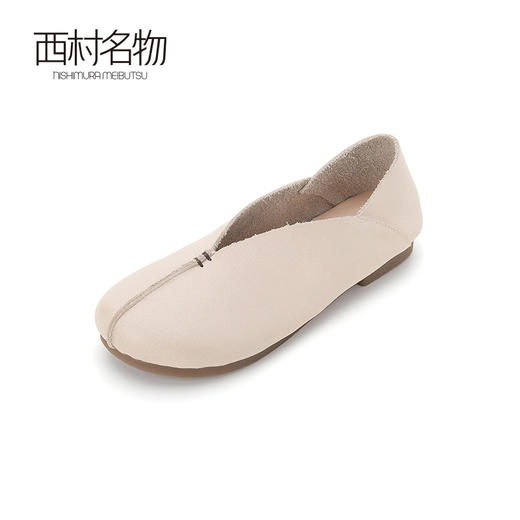 西村名物2024春季新品真皮平底舒适耐穿新国风复古平底鞋T24AE11061 商品图1