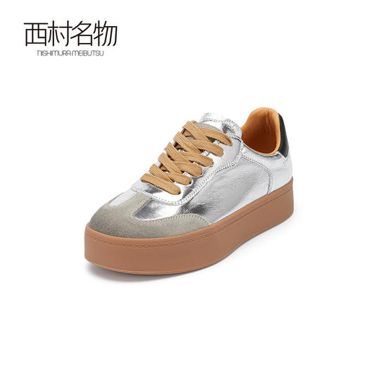 西村名物2024春季新品真皮做旧慵懒随性厚底脏脏鞋德训鞋X24AM11411 商品图1