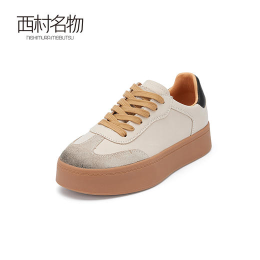 西村名物2024春季新品真皮做旧慵懒随性厚底脏脏鞋德训鞋X24AM11411 商品图0