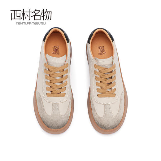 西村名物2024春季新品真皮做旧慵懒随性厚底脏脏鞋德训鞋X24AM11411 商品图2