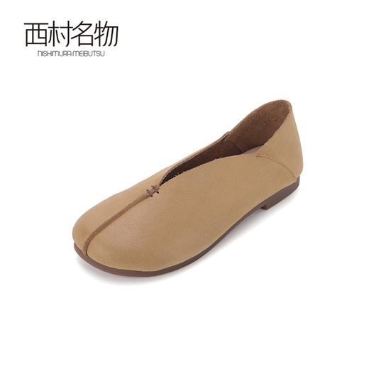 西村名物2024春季新品真皮平底舒适耐穿新国风复古平底鞋T24AE11061 商品图2