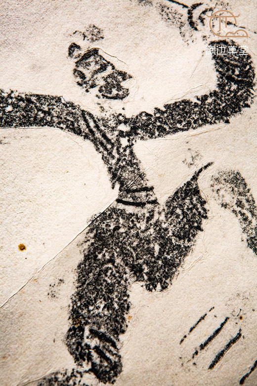 90年代老拓原装老装裱古砖人物拓片 商品图2