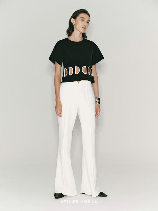 【海鸥之翼】海鸥腰线微喇长裤 商品图2