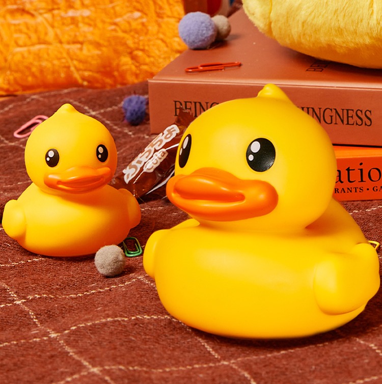 b.duck官方 小黄鸭经典系列浮水鸭儿童洗澡戏水桌面摆件玩具礼物