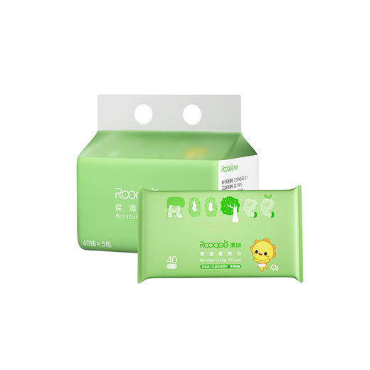 宝宝树孺期保湿柔纸巾40抽*5包/25包/30包/50包量贩装（绿色 抹茶系列） 商品图10