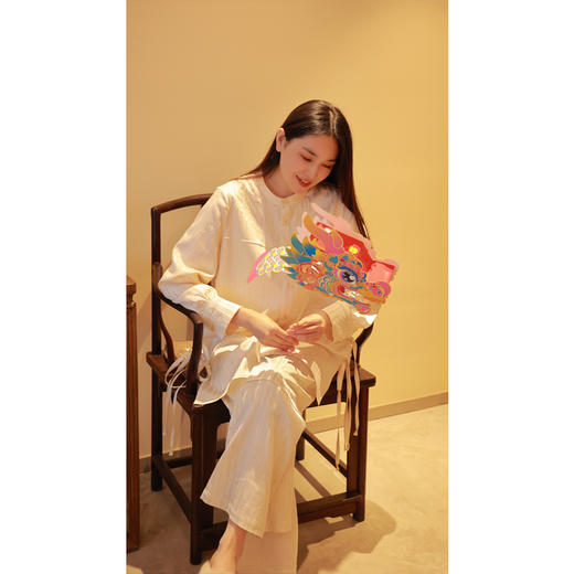 【抖音专属】【春思系列】拼接衬衫（24710084凝脂） 商品图1