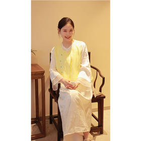 【线上专属】斜襟马甲（24704114-黄白游）