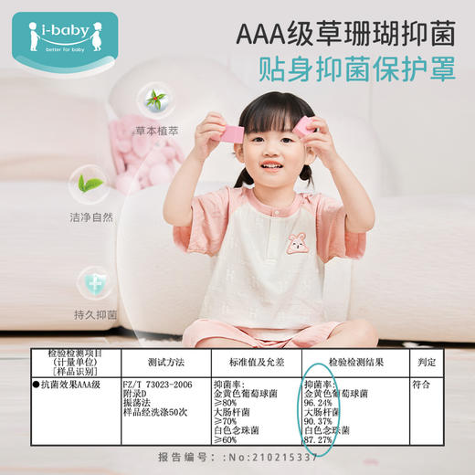 ibaby×outlast太空科技恒温抑菌针织提花短袖家居服套装 商品图4