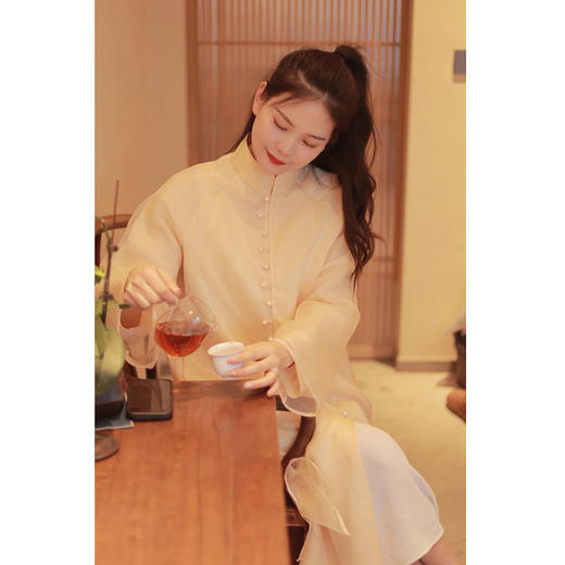 【线上专属】【春思系列】中式飘纱连衣裙（24707154-赤璋） 商品图2