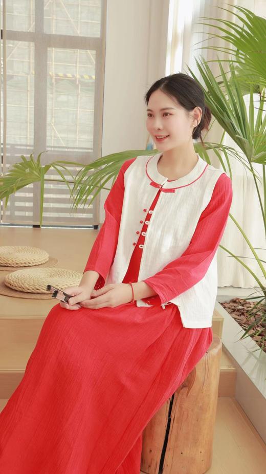 【线上专属】中式马甲（24704109-山矾） 商品图0