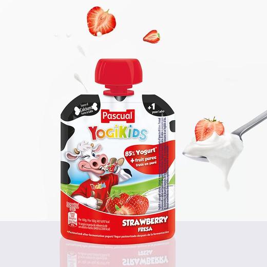 西班牙小小帕斯卡袋装酸奶80g 草莓味/草莓香蕉味/巧克力味 浓香酸甜小小一袋携带方便 025539/025540/025541 商品图2