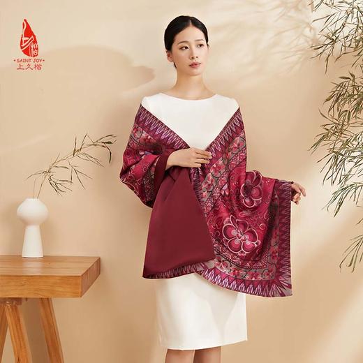 SAINTJOY/上久楷 宋锦双面披肩 飞天舞 YJ14002-1 商品图11