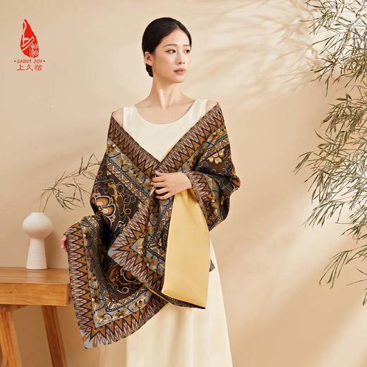 SAINTJOY/上久楷 宋锦双面披肩 飞天舞 YJ14002-1 商品图2