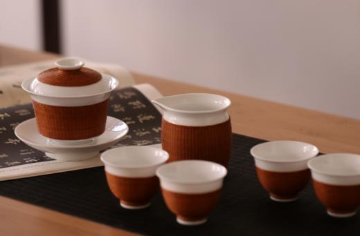 竹编盖碗套组 商品图0