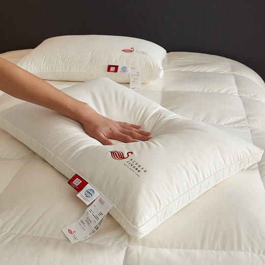 自然醒手挑大朵95白鹅绒枕头羽绒枕芯单人家用护颈枕助睡眠枕男女深睡枕LK 商品图7