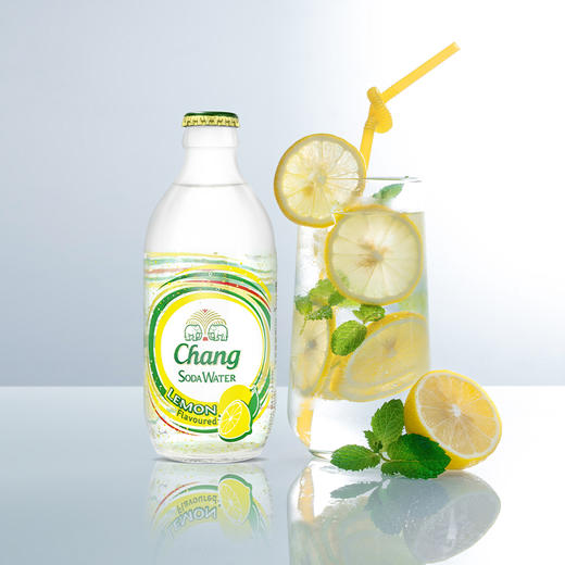 泰国进口饮料泰象柠檬味苏打水气泡水325ml*24整箱气泡水 商品图1