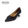 西村名物2024春季新品真皮时尚高跟鞋法式气质通勤鞋女鞋X24AE11511 商品缩略图1