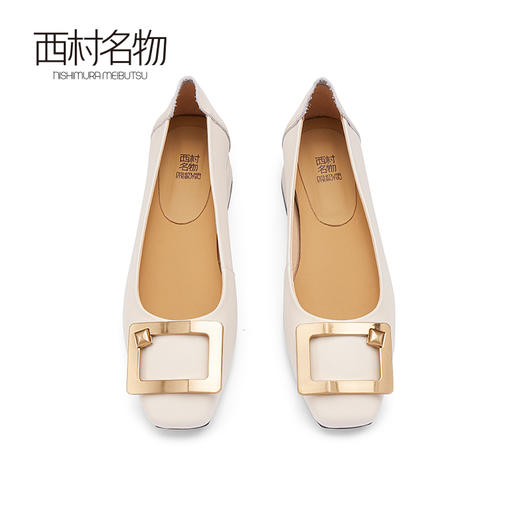 西村名物2024春季新品真皮时髦休闲方根通勤风浅口单鞋女X24AE11481 商品图2