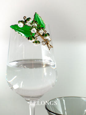 北京仓｜Gripoix Paris-Lily of the Valley-铃兰花 复刻 琉璃 胸针［法国设计师］