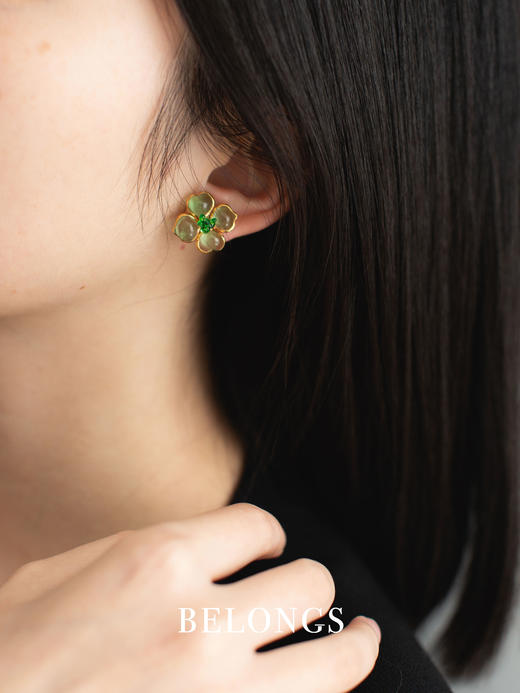 北京仓｜Gripoix Paris-Pop Glamour-浅绿色 耳环［法国设计师］ 商品图3