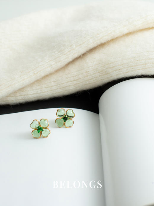北京仓｜Gripoix Paris-Pop Glamour-浅绿色 耳环［法国设计师］ 商品图6