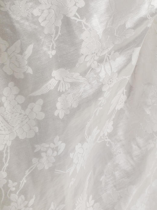 瑕疵|盛唐牡丹 |通勤小盘扣真丝提花半裙 商品图6