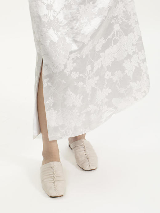 瑕疵|盛唐牡丹 |通勤小盘扣真丝提花半裙 商品图4