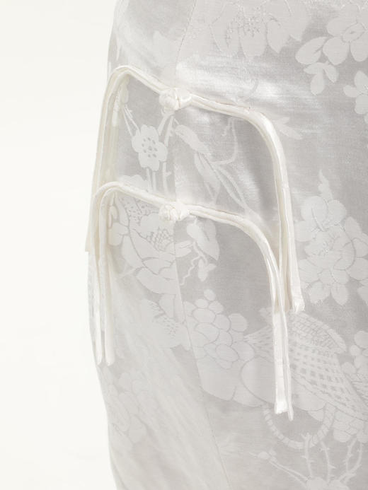 瑕疵|盛唐牡丹 |通勤小盘扣真丝提花半裙 商品图5