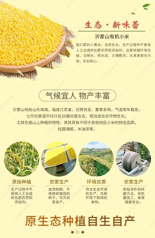 原生态沂蒙山小米 新小米 原始石磨碾制 商品图4
