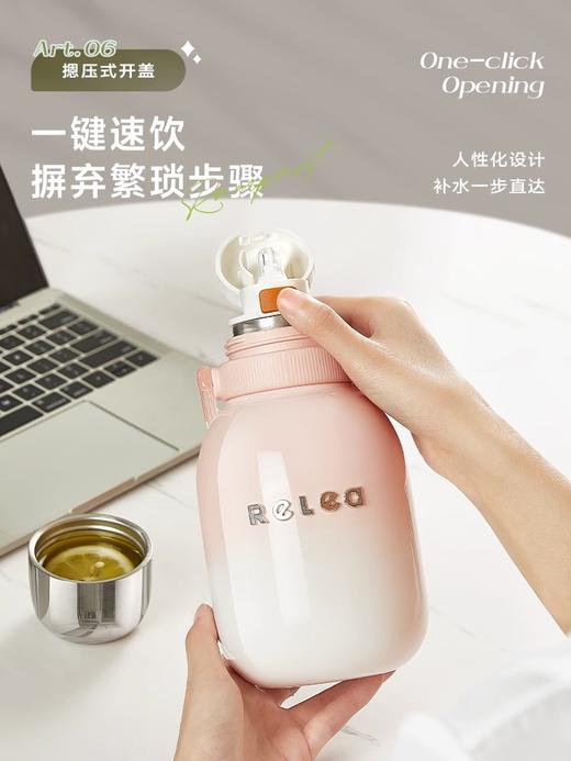 物生物大容量保温水壶316不锈钢保温杯高颜值2024新款女吸管水杯 商品图6