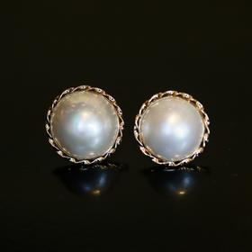 SpoiledBrat Jewelry18k金马贝珍珠气质耳钉
