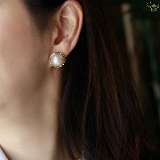 SpoiledBrat Jewelry18k金马贝珍珠气质耳钉 商品图2