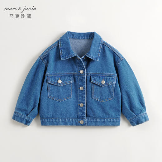 马克珍妮女童满底绣花宽松牛仔外套儿童纯棉上衣春装新款240052 商品图1
