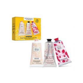 【航免仓】欧舒丹粉花润手霜三件套保湿滋润防干裂(图片仅供参考，香型随机发）