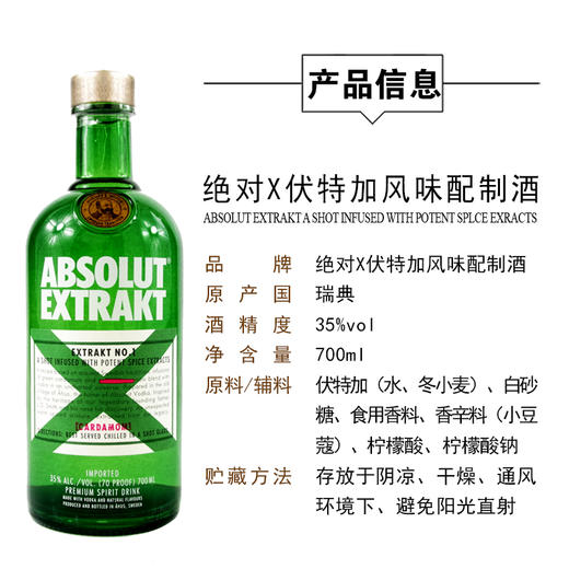 AbsolutVodka绝对伏特加风味X冰萃味50ml/瓶 商品图0