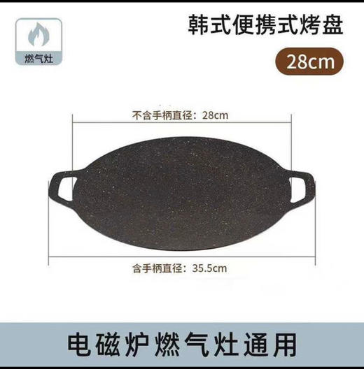 【多功能烤盘！轻油烟煎烤快】露营户外烤盘韩式铁板烧不沾煎盘烧烤盘家用便捷卡式炉烤肉盘，锅底平整,减少油烟滋长，不粘不糊 饮食更卫生。ry 商品图4