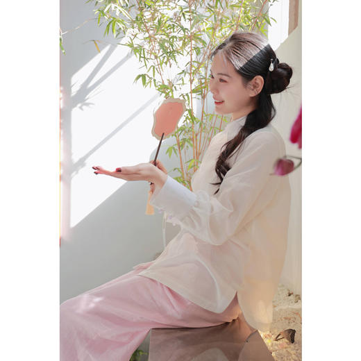 【抖音专属】【清欢系列】立领衬衫（24710209山矾） 商品图2