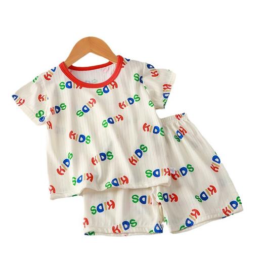 【39.9/2套】儿童T恤套装夏季男童短袖短裤衣服女童短袖套装薄款童装聚 商品图4