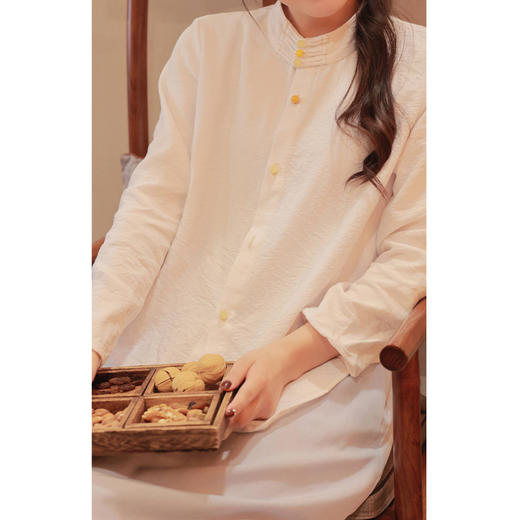 【线上专属】【清欢系列】立领衬衫（24710036-山矾） 商品图2