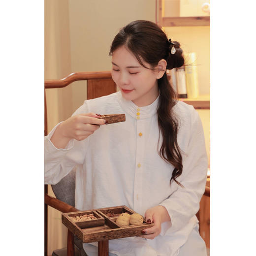 【线上专属】【清欢系列】立领衬衫（24710036-山矾） 商品图0