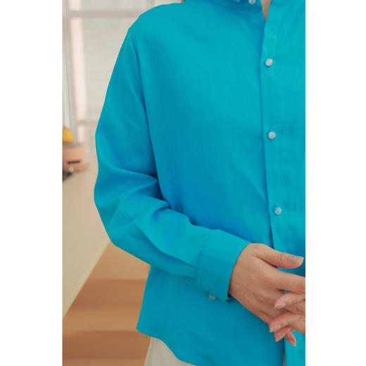 【线上专属】【始芳菲系列】衬衫（22810084-孔雀蓝） 商品图2