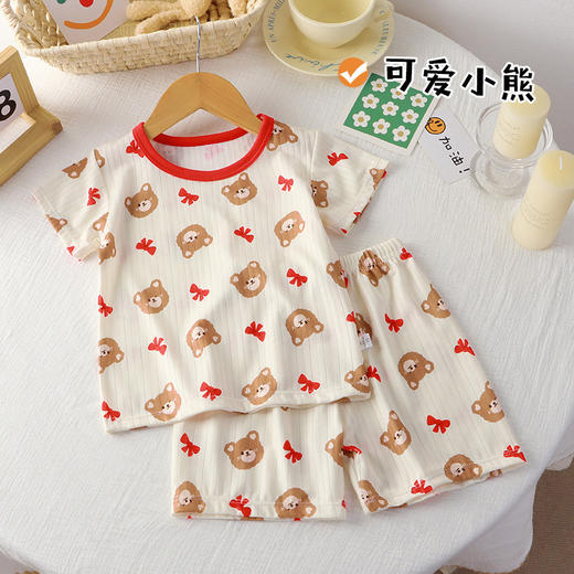 【39.9/2套】儿童T恤套装夏季男童短袖短裤衣服女童短袖套装薄款童装聚 商品图1